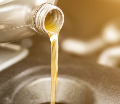 Engine oil being poured